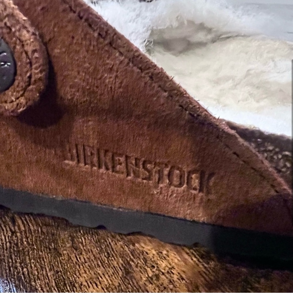 Birkenstock NEW Tan/Brown Suede Shearling Bosten Clogs sz 39 Sz 7.5 Women’s - Picture 7 of 16